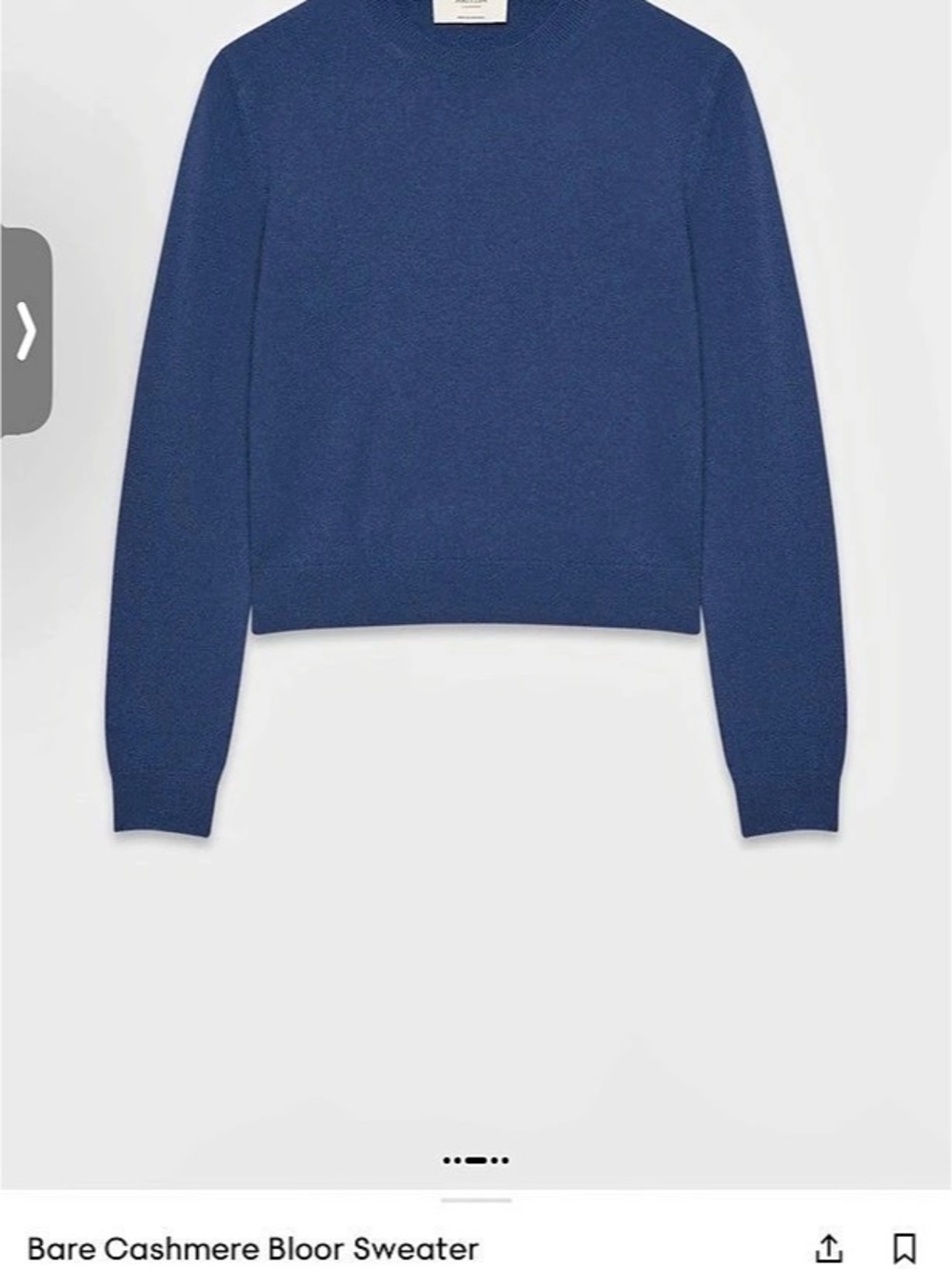 Aritzia Bare Cashmere Blor Sweater Blue Cashmere Sweater Like New